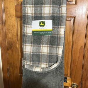 John Deere Licensed Gray and Cream Sherpa Blanket